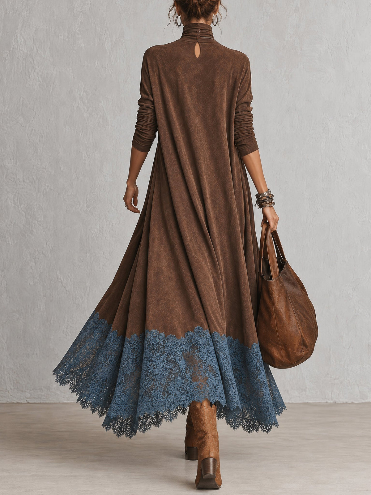 VELLARI - Abito Lungo Bohemien in Tessuto Morbido