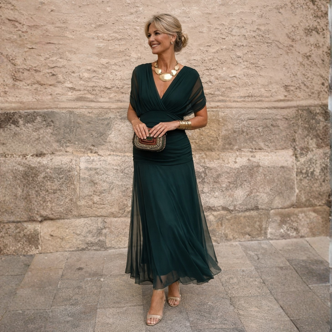 VELLARI | Abito Lungo Elegante Drappeggiato