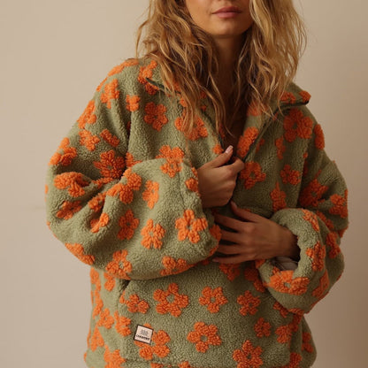 VELLARI | Maglia in Fleece Motivo Floreale