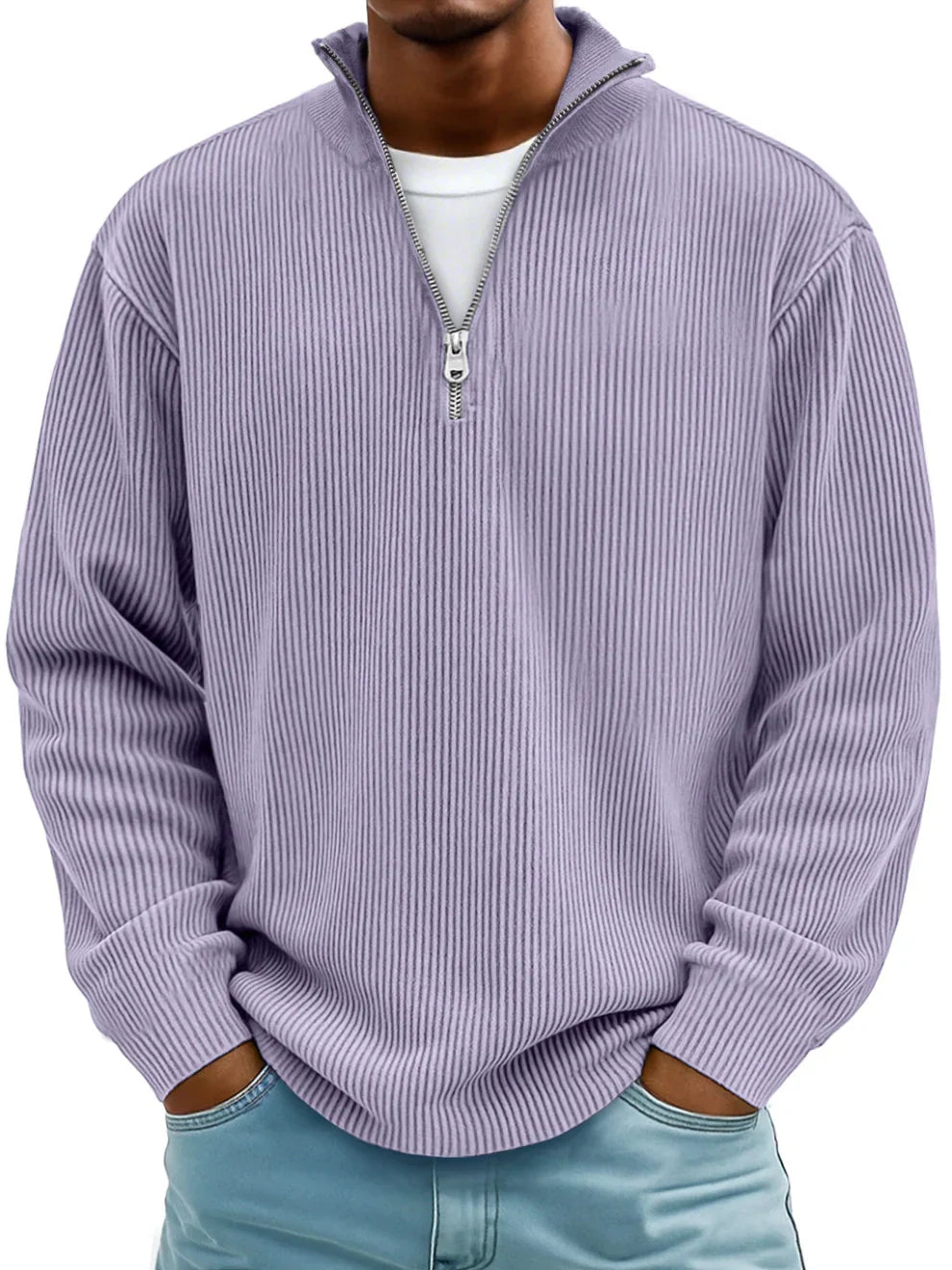 Marco | Maglia Côtelé con Collo Zippato