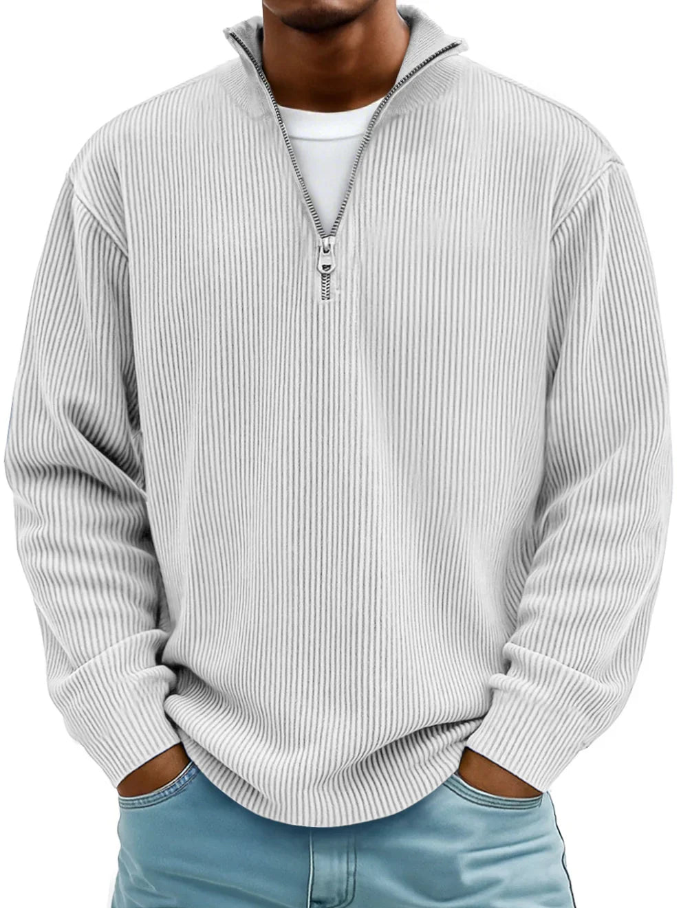 Marco | Maglia Côtelé con Collo Zippato