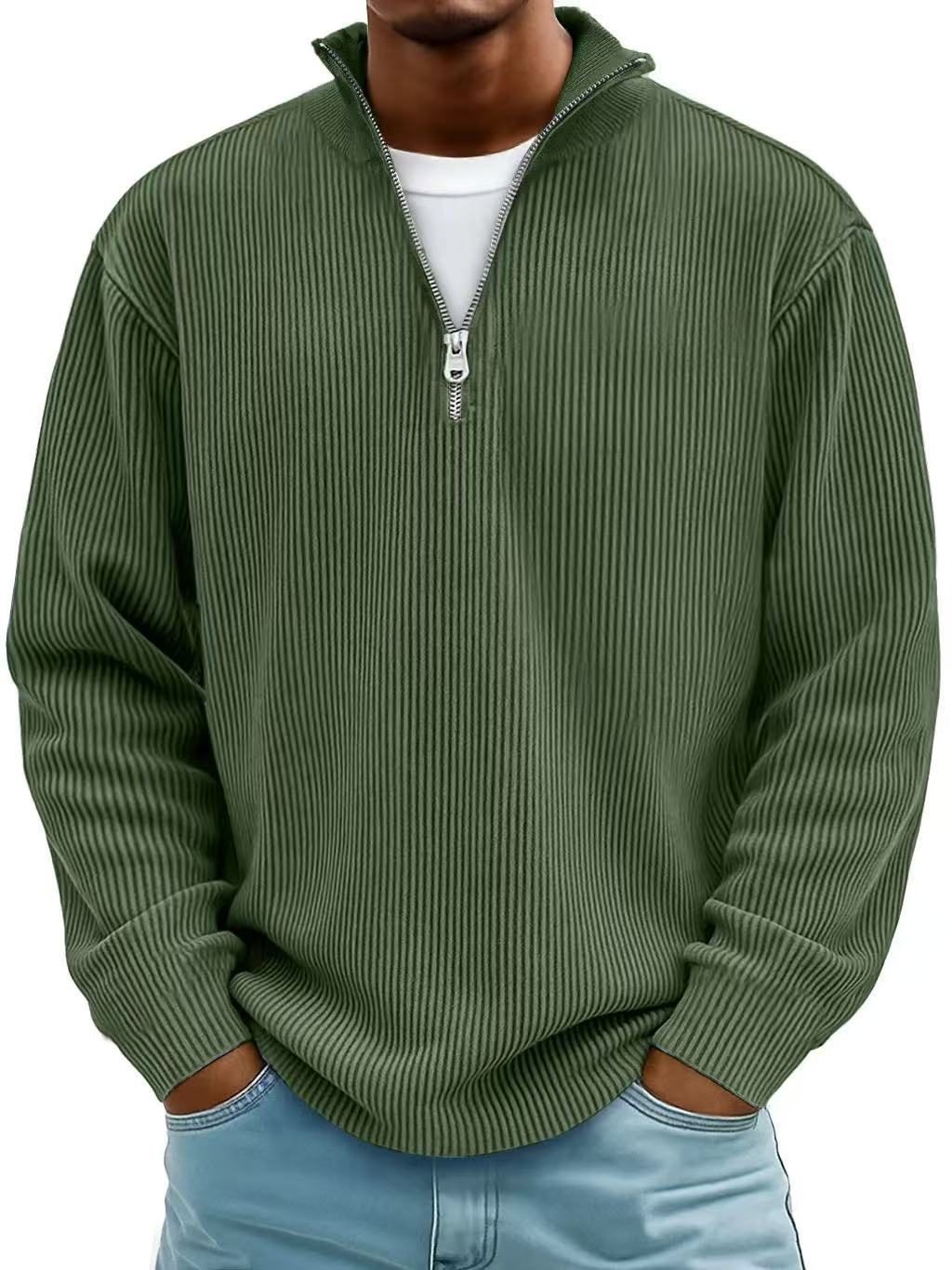 Marco | Maglia Côtelé con Collo Zippato