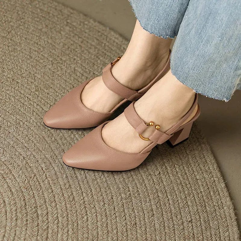 VELLARI - Scarpe Décolleté Slingback in Morbida Pelle con Tacco Scultoreo