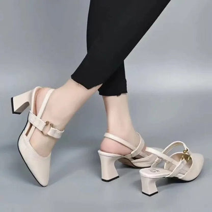 VELLARI - Scarpe Décolleté Slingback in Morbida Pelle con Tacco Scultoreo