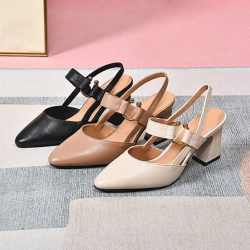 VELLARI - Scarpe Décolleté Slingback in Morbida Pelle con Tacco Scultoreo