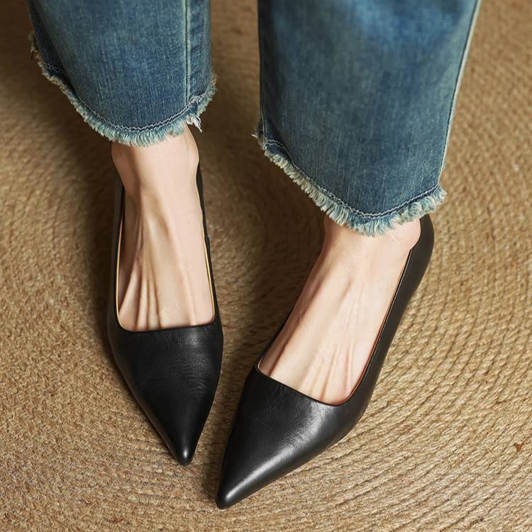 Lauren | Genuine Leather Low-Heel Pumps
