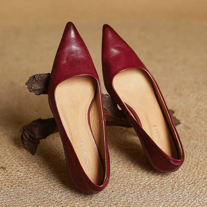 VELLARI | Scarpe Décolleté a Tacco Basso in Vera Pelle