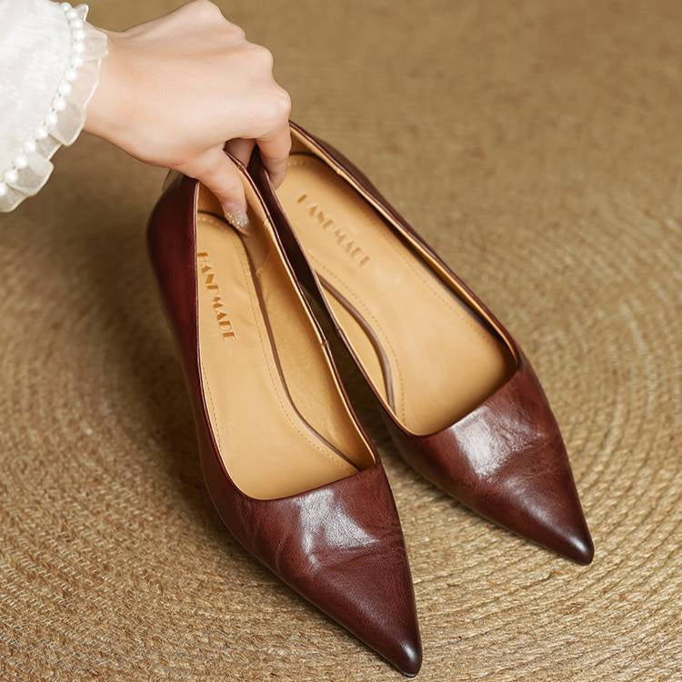 Lauren | Genuine Leather Low-Heel Pumps