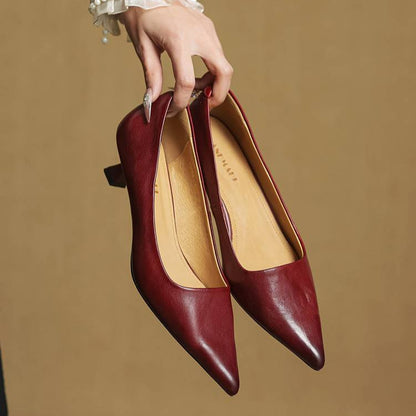 VELLARI | Scarpe Décolleté a Tacco Basso in Vera Pelle