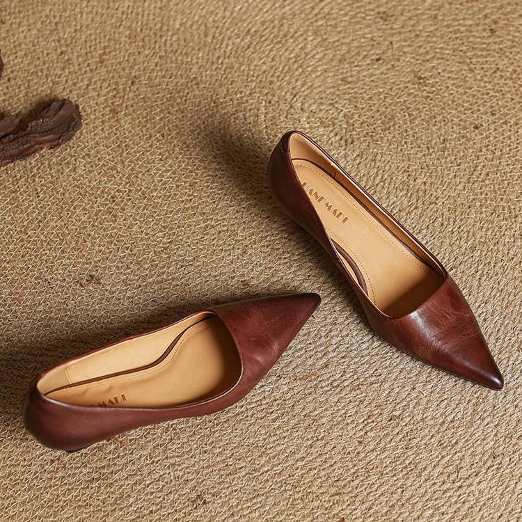 Lauren | Genuine Leather Low-Heel Pumps