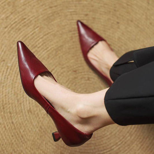 VELLARI | Scarpe Décolleté a Tacco Basso in Vera Pelle