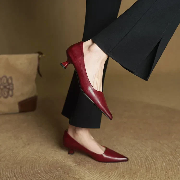 VELLARI | Scarpe Décolleté a Tacco Basso in Vera Pelle