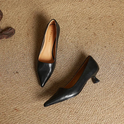 VELLARI | Scarpe Décolleté a Tacco Basso in Vera Pelle