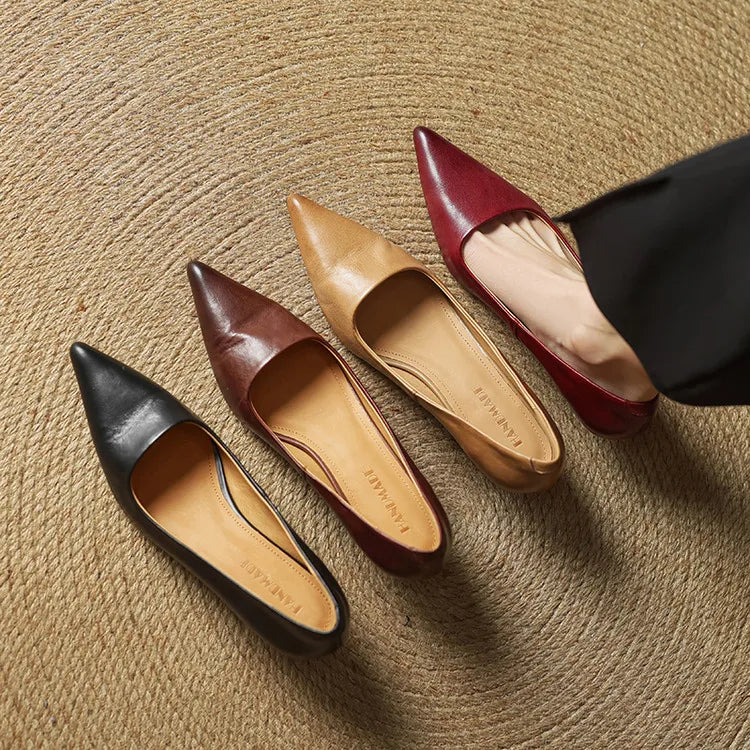 Lauren | Genuine Leather Low-Heel Pumps