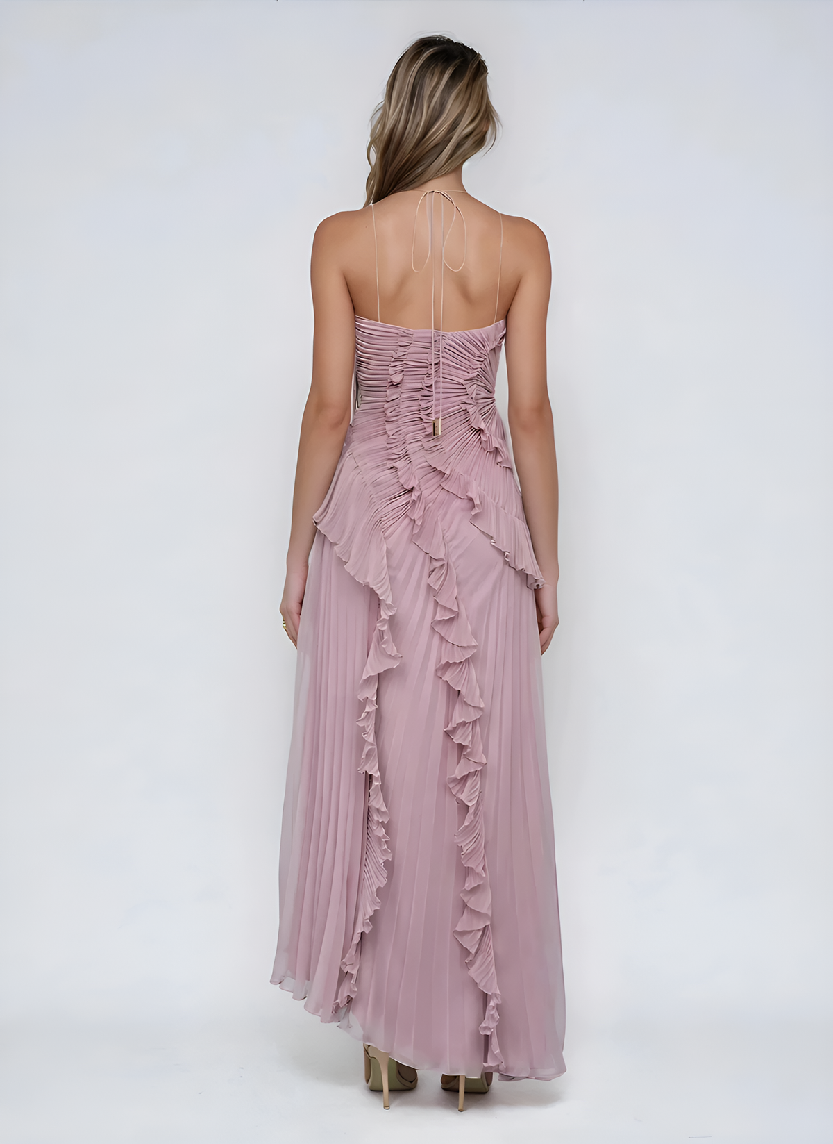 Hailey | Lavender Cascading Ruffle Dress
