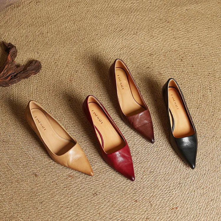 Lauren | Genuine Leather Low-Heel Pumps