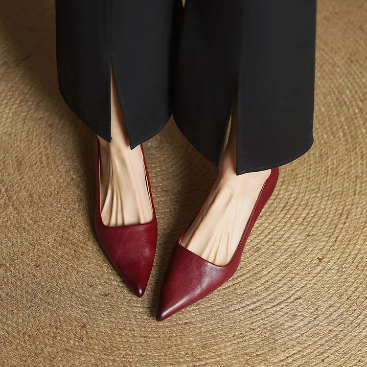 Lauren | Genuine Leather Low-Heel Pumps
