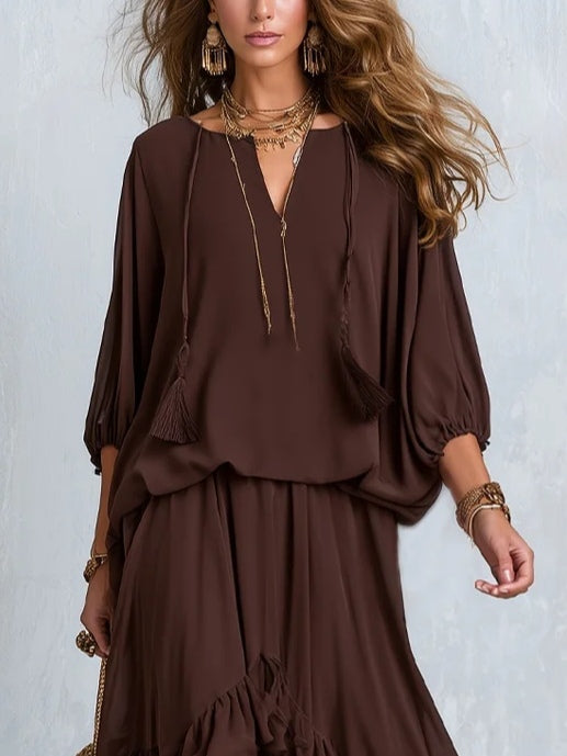 VELLARI | Completo in Chiffon dal Volo Leggero