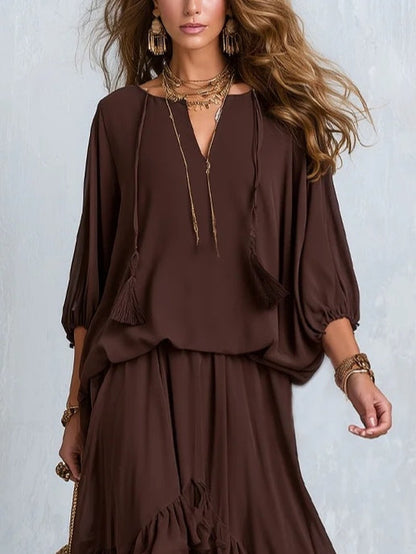 VELLARI | Completo in Chiffon dal Volo Leggero
