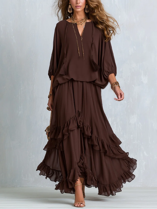 VELLARI | Completo in Chiffon dal Volo Leggero