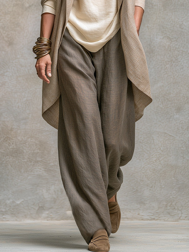 VELLARI - Completo Fluido con Cardigan e Pantaloni a Gamba Larga