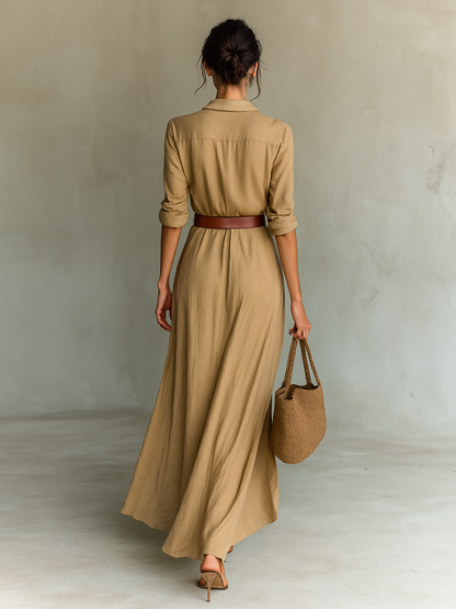 VELLARI | Abito Lungo Fluido Sartoriale