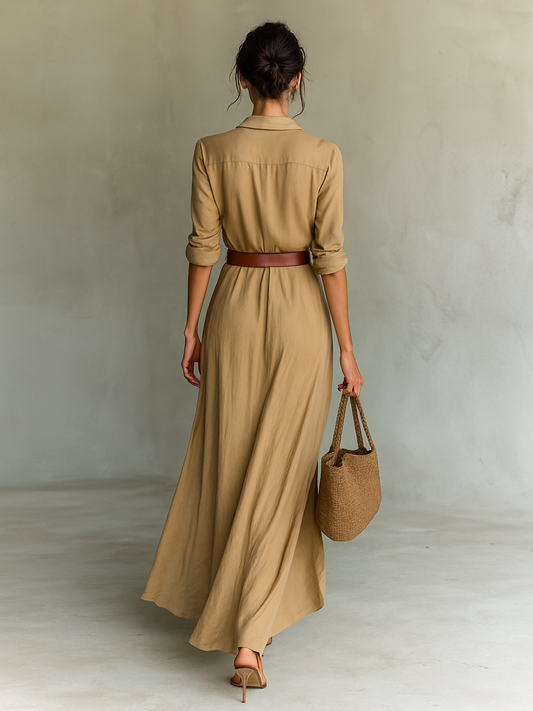 VELLARI | Abito Lungo Fluido Sartoriale