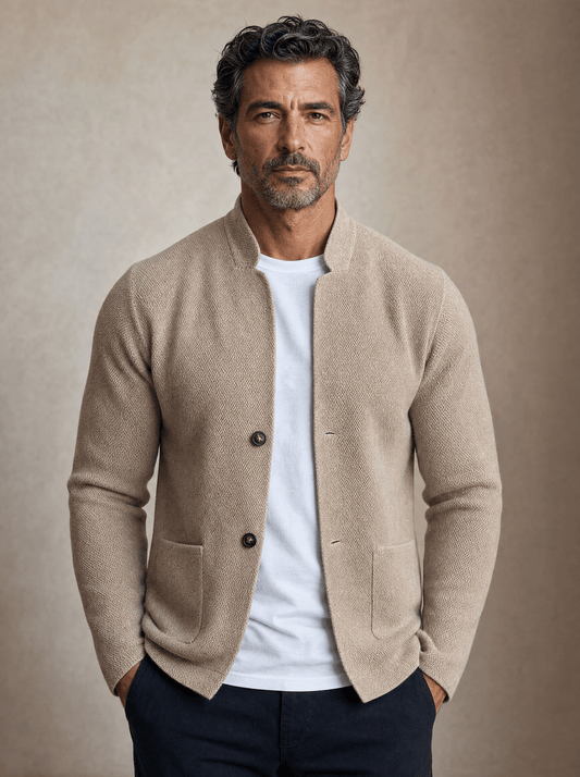 Marco | Blazer in Maglia con Collo Coreano