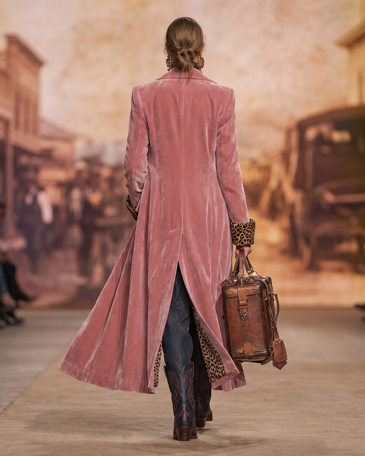 VELLARI | Cappotto Lungo Fodera Leopardata